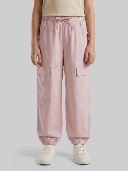 Benetton Pink Girls Jogger Fit Cargo Pants SKU: 4L2VCF05H_0C3 Image 00