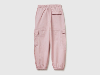 Benetton Pink Girls Jogger Fit Cargo Pants SKU: 4L2VCF05H_0C3 Image 02