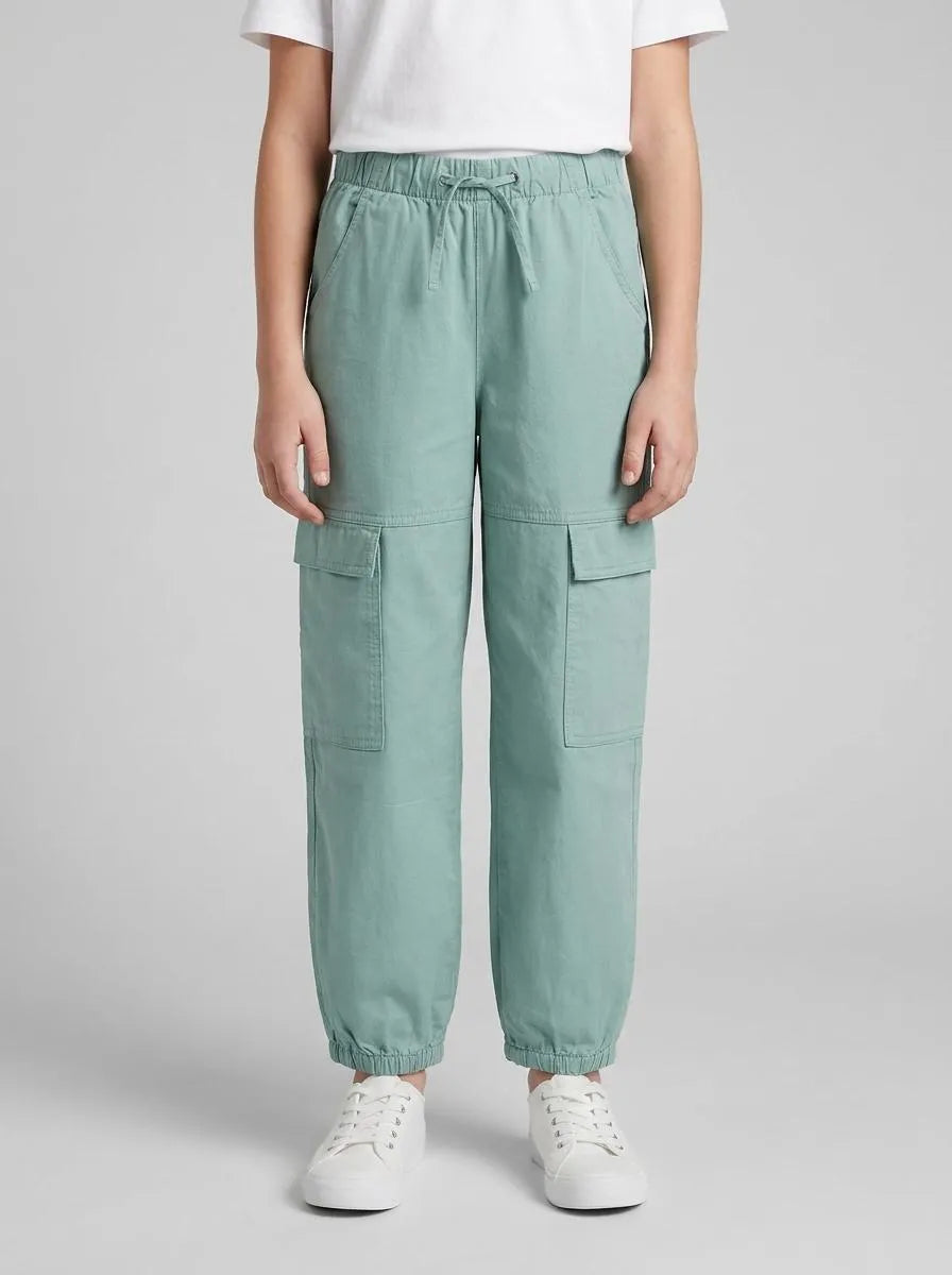 Benetton Aqua Girls Jogger Fit Cargo Pants SKU: 4L2VCF05H_30V Image 00