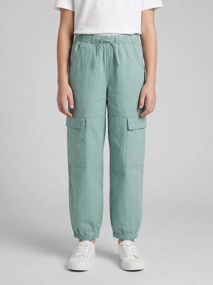 Benetton Aqua Girls Jogger Fit Cargo Pants SKU: 4L2VCF05H_30V Image 00