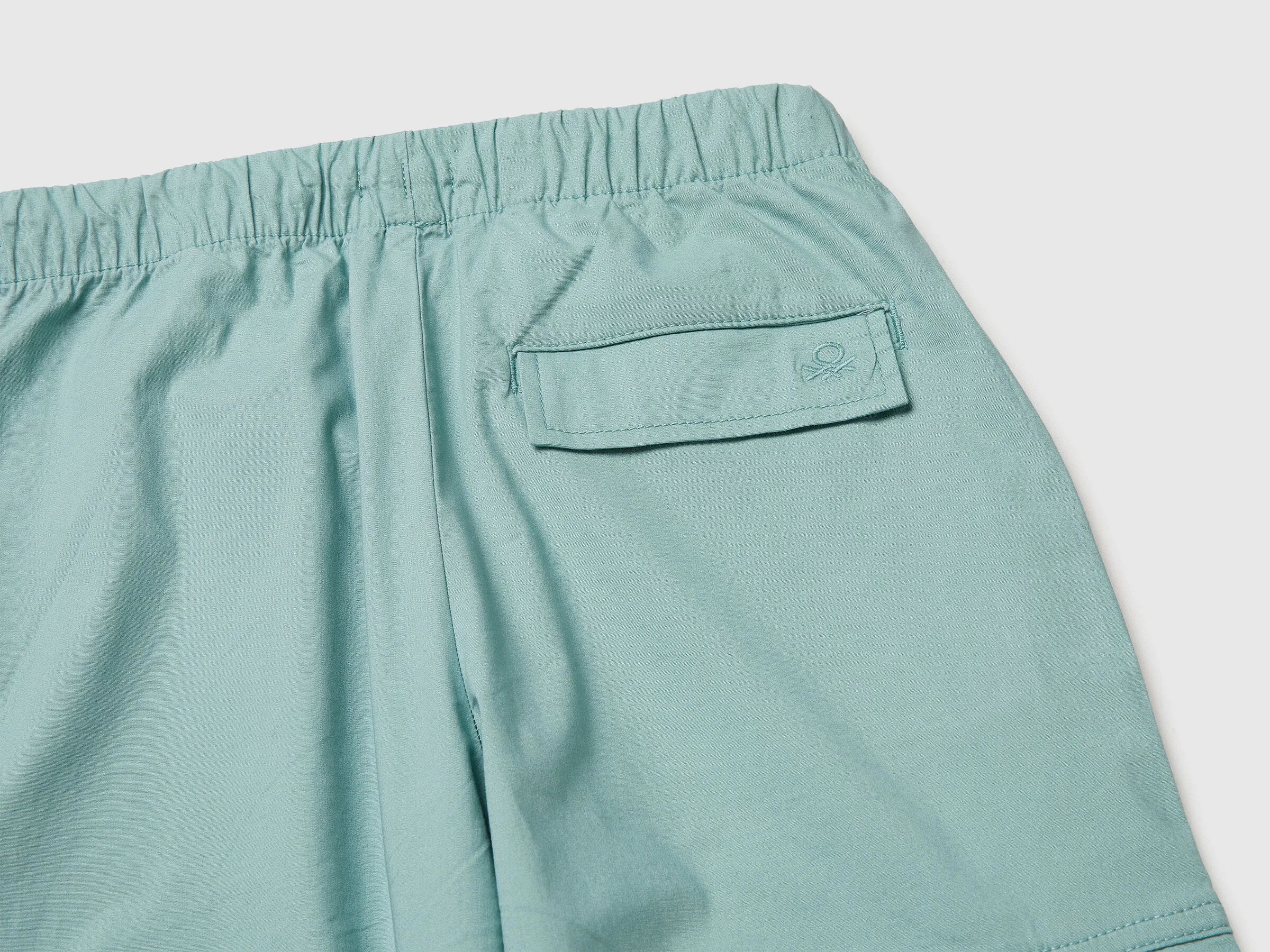 Benetton Aqua Girls Jogger Fit Cargo Pants SKU: 4L2VCF05H_30V Image 03