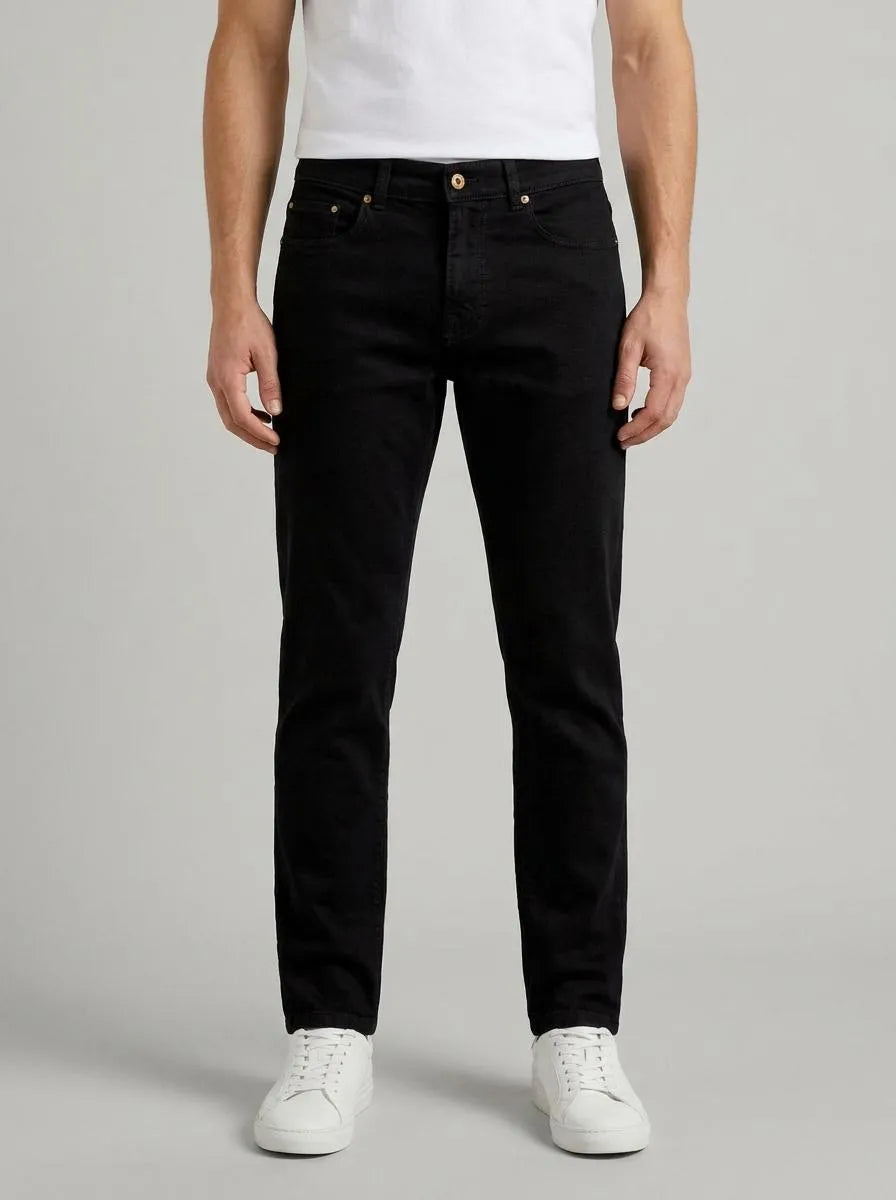 Benetton Black Men Five Pocket Slim Fit Jeans SKU: 4MCP57BC8_800 Image 00