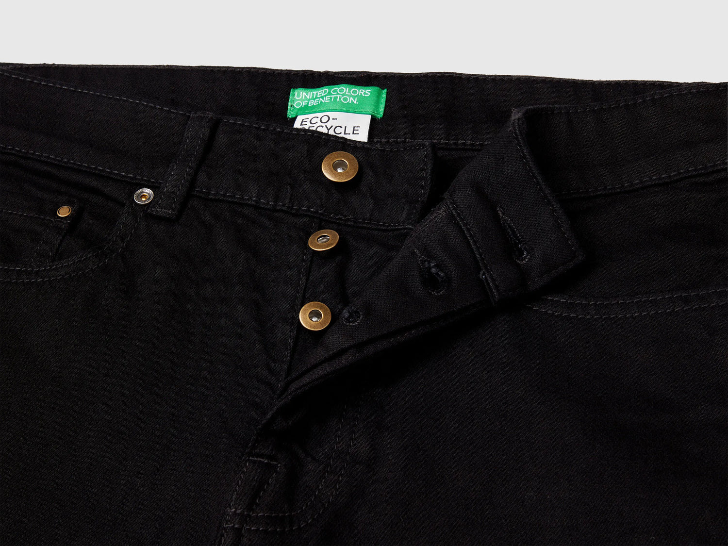 Benetton Black Men Five Pocket Slim Fit Jeans SKU: 4MCP57BC8_800 Image 06