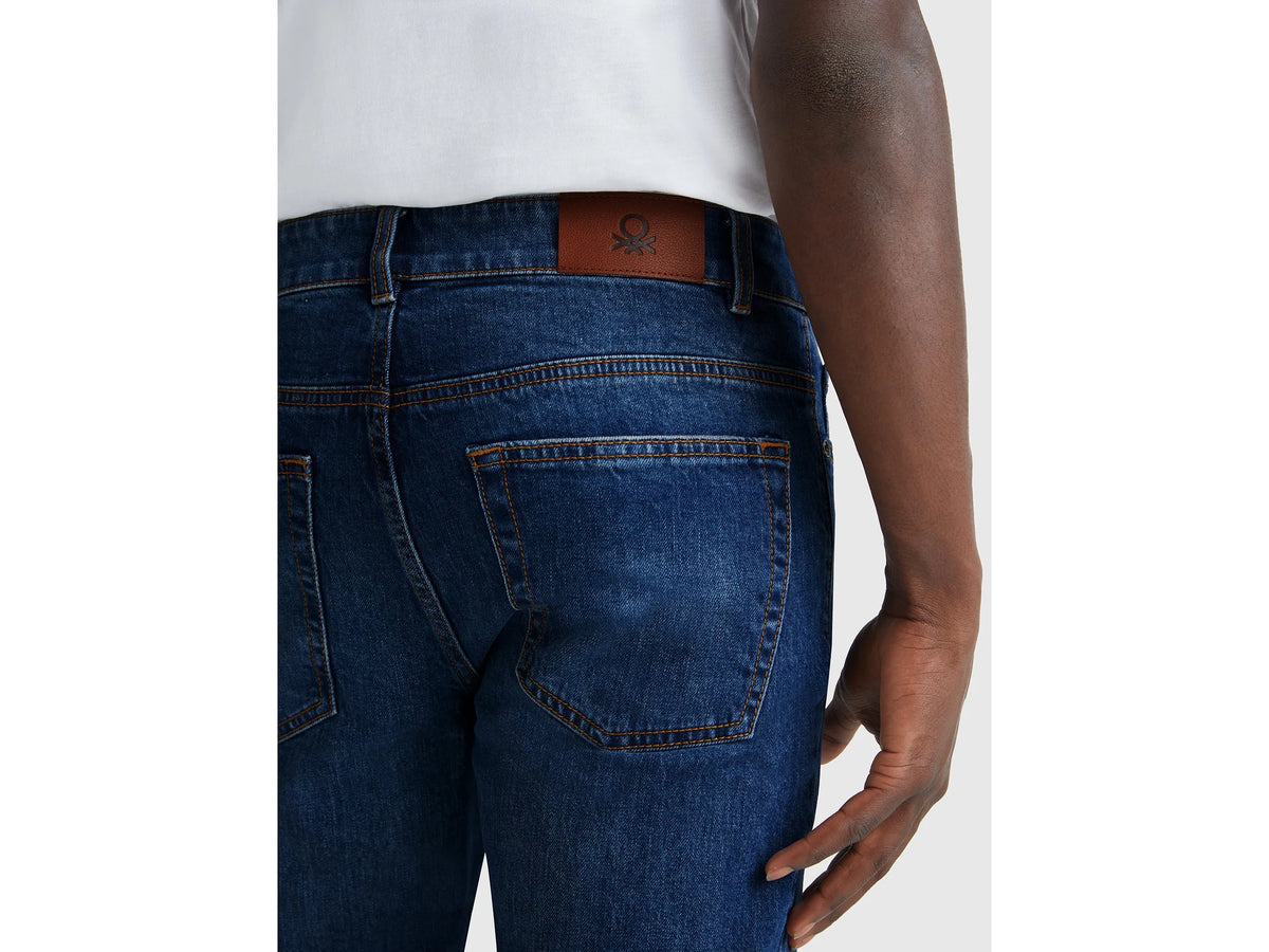 Benetton Blue Men Five Pocket Slim Fit Jeans SKU: 4MCP57BC8_901 Image 04