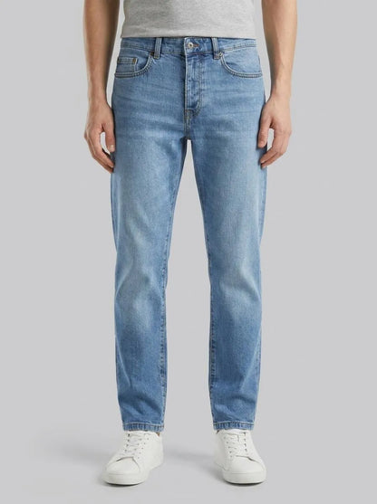 Benetton Light Blue Men Five Pocket Slim Fit Jeans SKU: 4MCP57BC8_902 Image 00