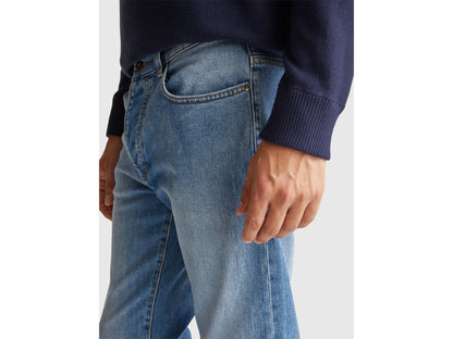Benetton Bright Blue Men Five Pocket Slim Fit Jeans SKU: 4MCP57BC8_902 Image 04