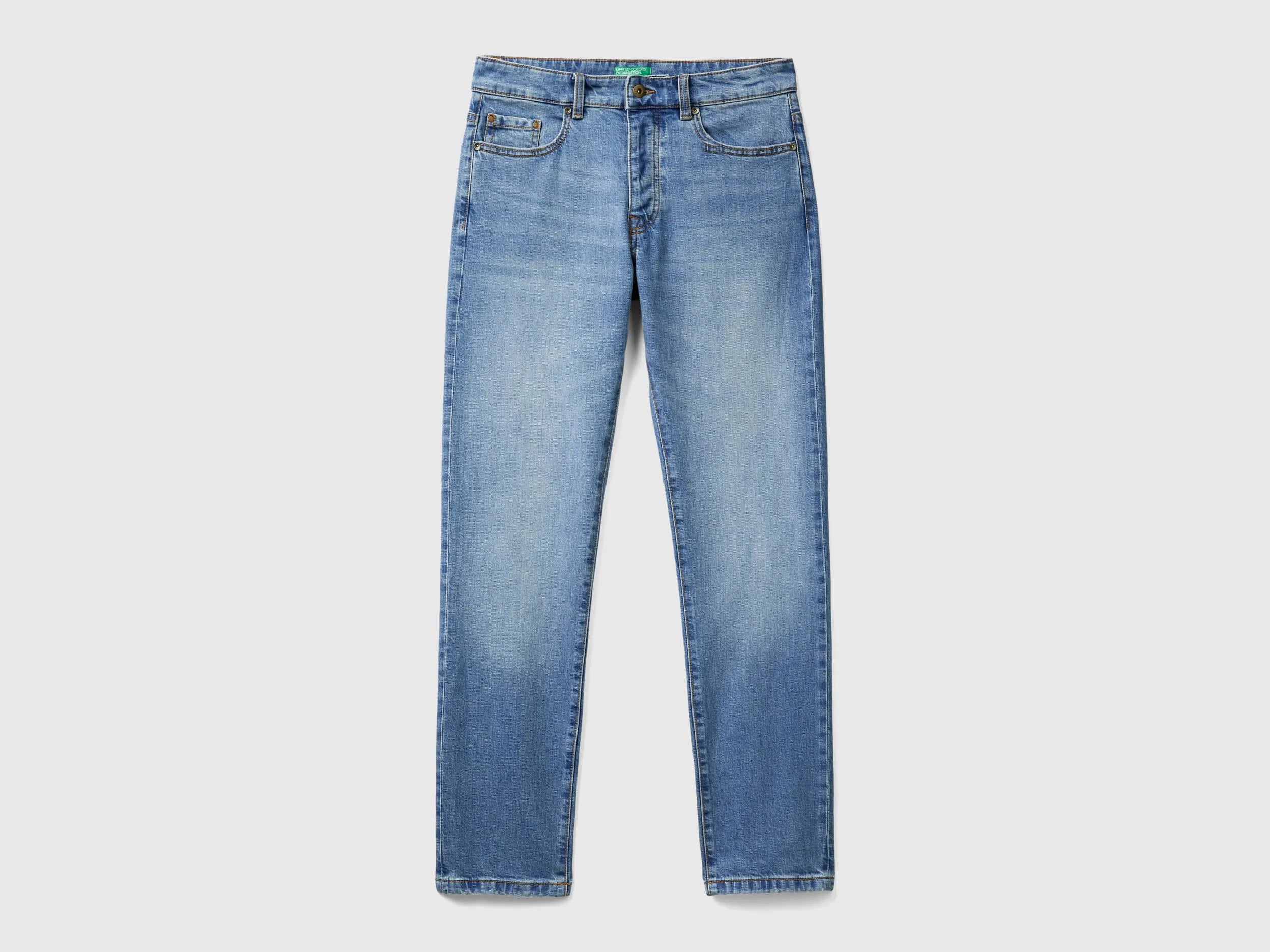 Benetton Bright Blue Men Five Pocket Slim Fit Jeans SKU: 4MCP57BC8_902 Image 05