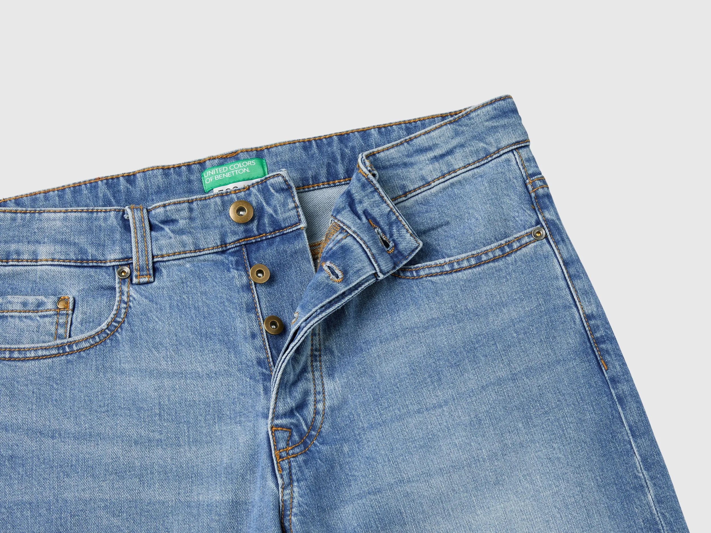 Benetton Light Blue Men Five Pocket Slim Fit Jeans SKU: 4MCP57BC8_902 Image 07