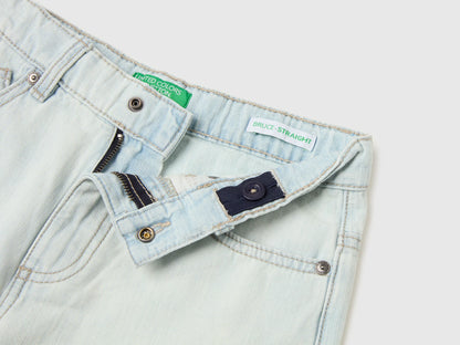 Benetton Sky Blue Boys Denim Bermuda Shorts with Cuffs SKU: 4MI9C9054_902 Image 03