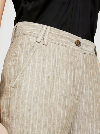 Pinstripe Trousers In 100% Linen_4NTHLF055_901_05