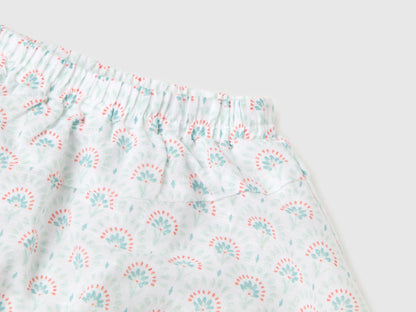 Benetton White Girls Floral Linen Blend Set SKU: 4NVDAK001_68A Image 03