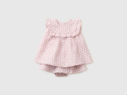 Benetton Pink Girls Floral Linen Blend Set SKU: 4NVDAK001_68E Image 01