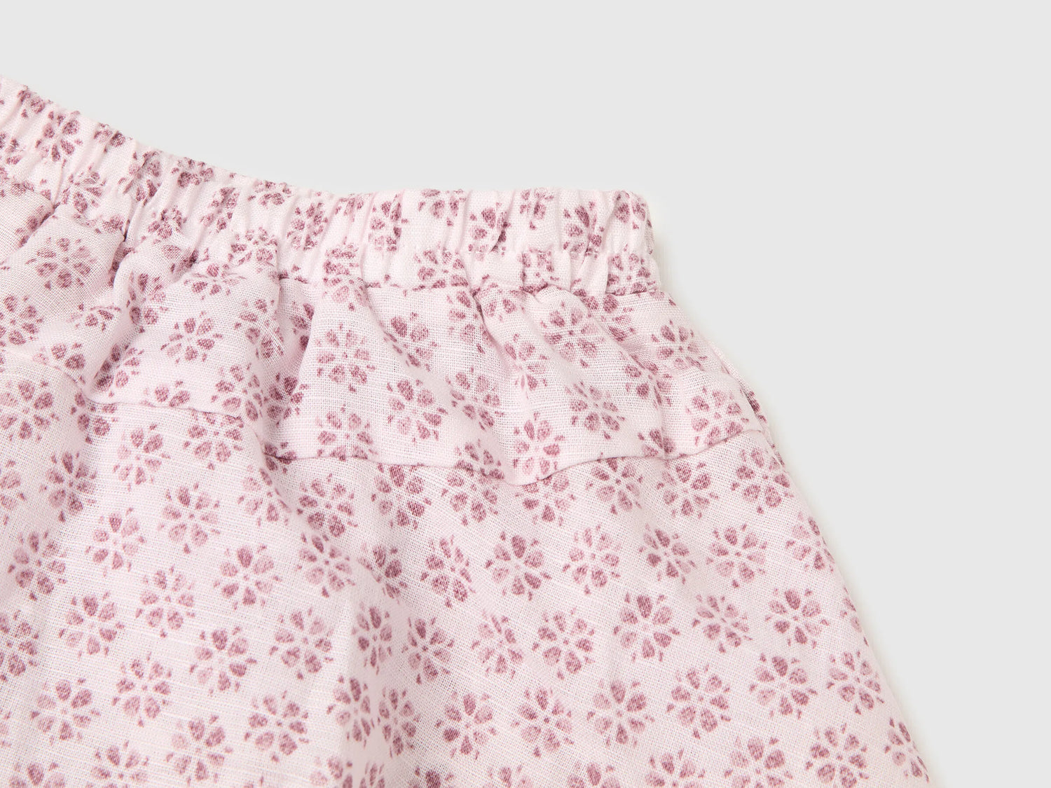 Benetton Pink Girls Floral Linen Blend Set SKU: 4NVDAK001_68E Image 03