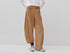 Benetton Camel Women Corduroy Barrel-Fit Trousers SKU: 4OFUDF0CV_34A Image 01