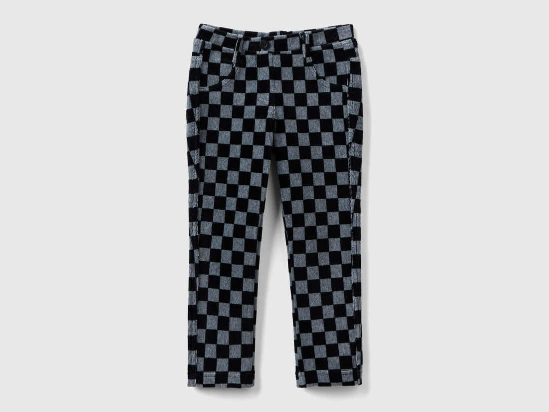 Pink Jeggings With Checkered Print