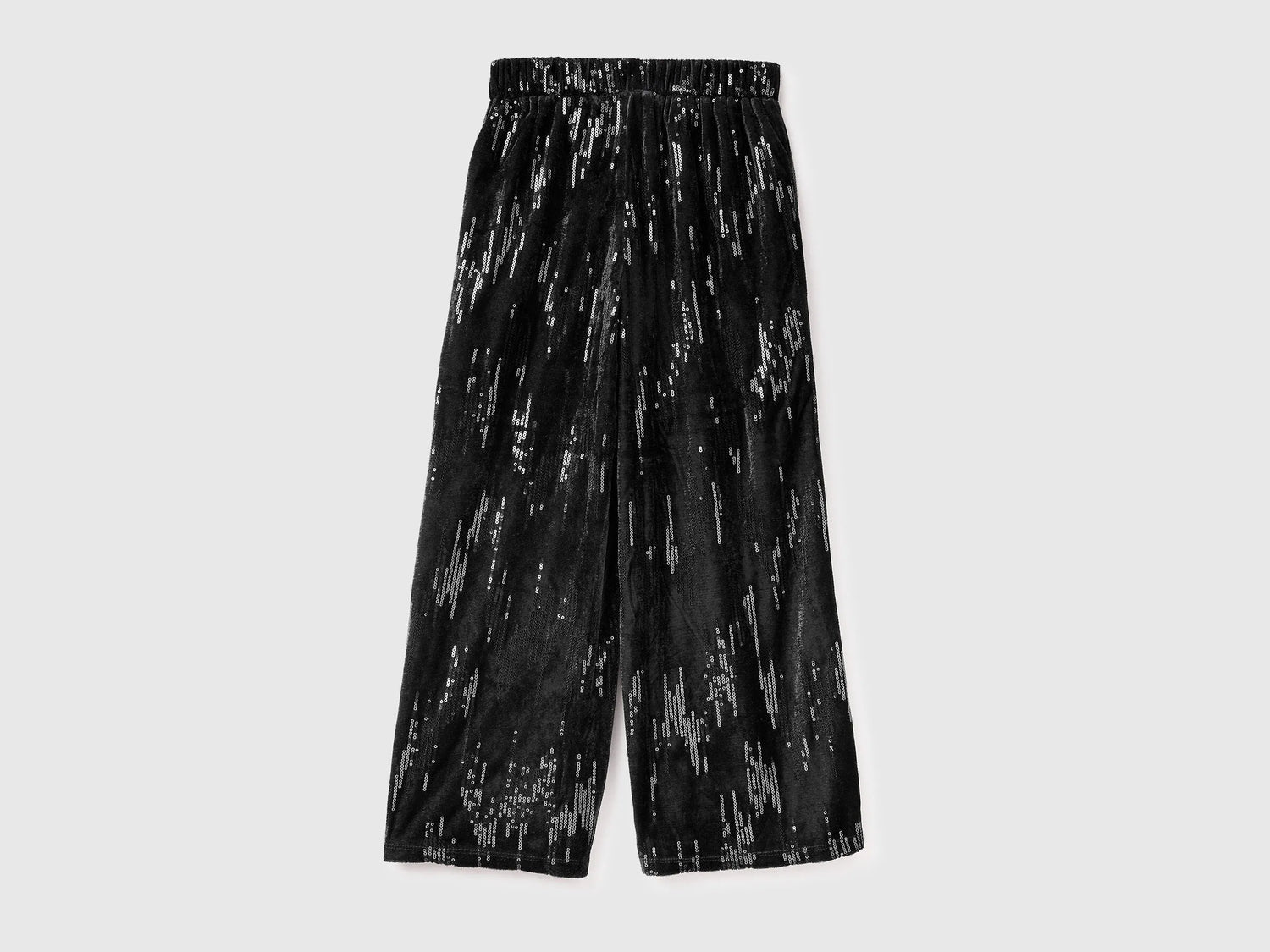Benetton_Black_Velvet Palazzo Trousers with Sequins_4OZGCF05C_100_02