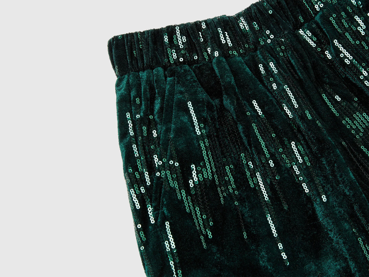 Benetton_Dark Green_Velvet Palazzo Trousers with Sequins_4OZGCF05C_901_03