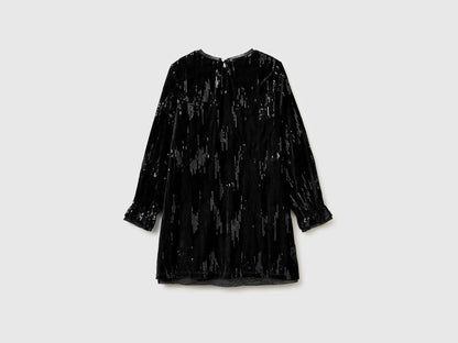 Benetton_Black_Velvet Dress with Sequins_4OZGCV03P_100_02