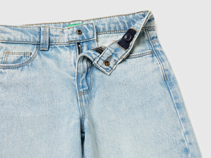 Benetton Light Blue Girls Jeans with Cherry Embroidery SKU: 4P1XGE031_902 Image 03