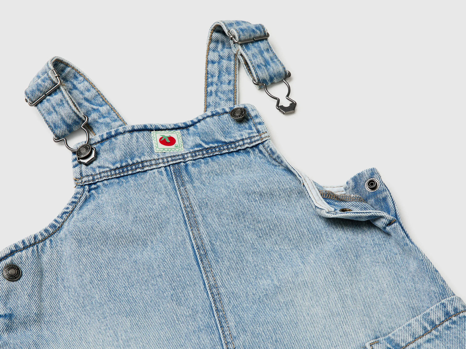 Benetton Light Blue Girls Denim Overall Skirt SKU: 4P1XGT00P_902 Image 03