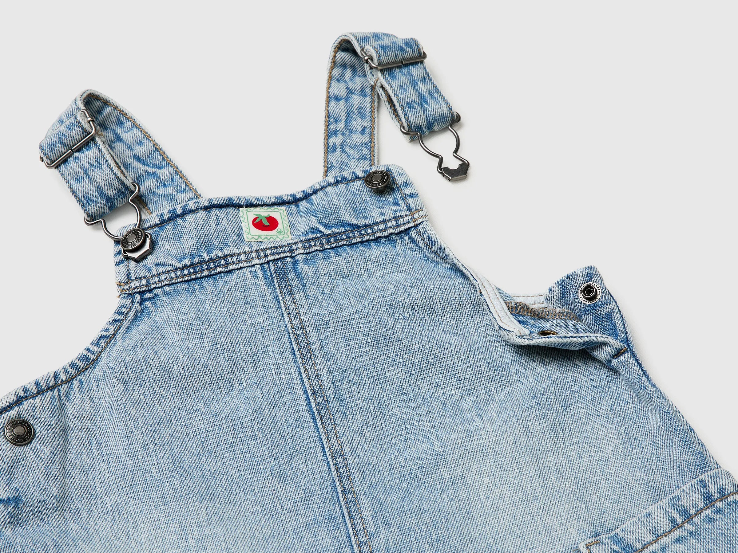 Benetton Light Blue Girls Denim Overall Skirt SKU: 4P1XGT00P_902 Image 03