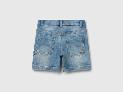Benetton Light Blue Boys Denim Bermudas SKU: 4PORG902I_912 Image 02