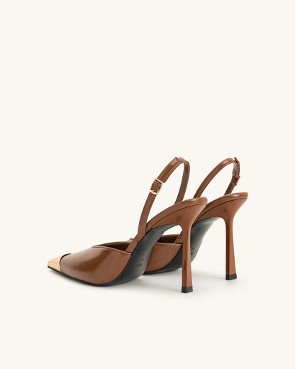 JW PEI_Brown_Savannah Gold Tipped Slingback Pumps_4PS120-3_Brown_05