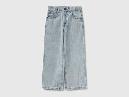 Benetton Sky Blue Boys Loose-Fit Striped Jeans SKU: 4PY3CE04N_901 Image 01