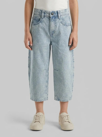 Benetton Sky Blue Boys Striped Balloon Fit Jeans SKU: 4PY3GE02Y_901 Image 00