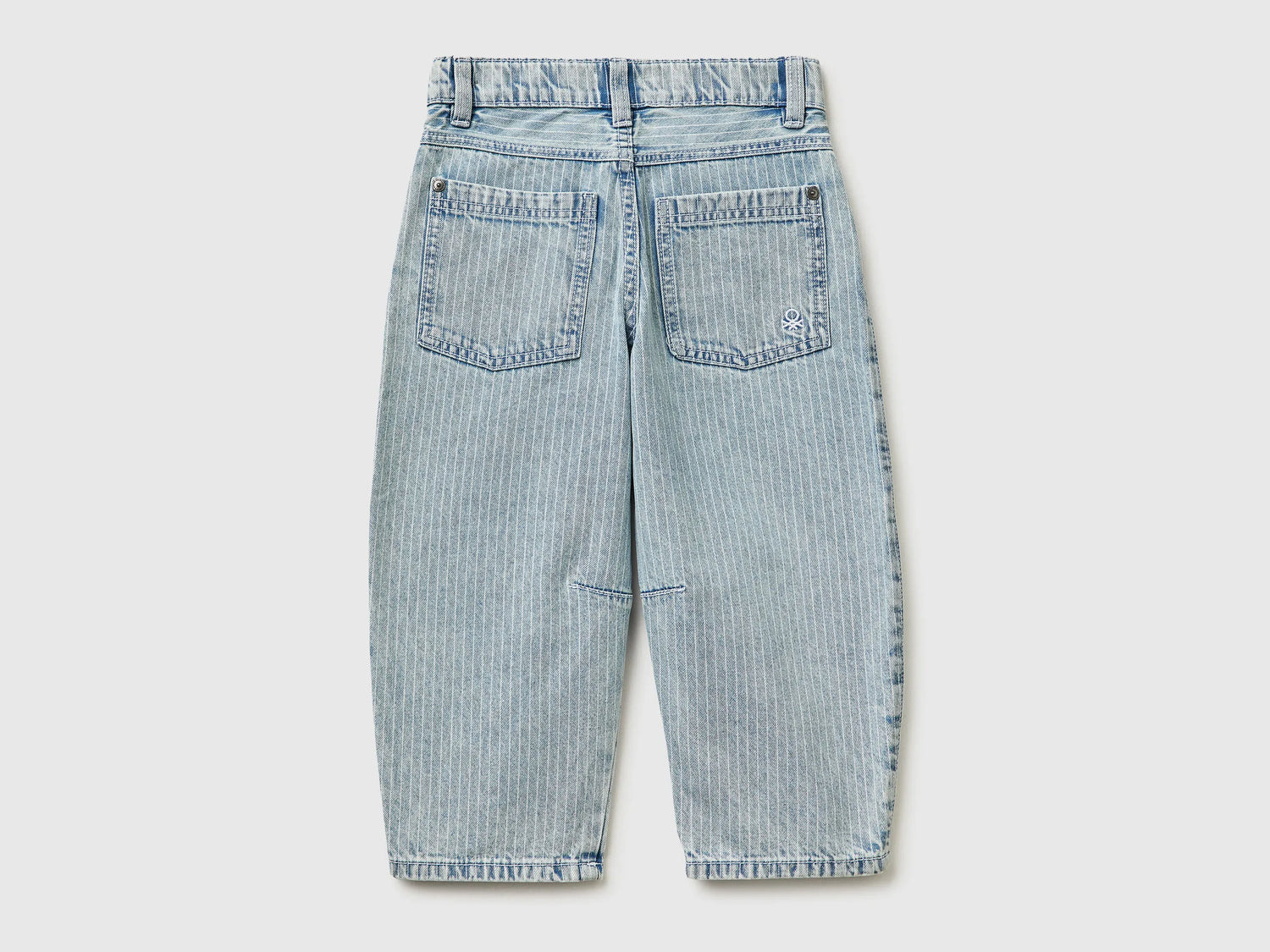 Benetton Sky Blue Boys Striped Balloon Fit Jeans SKU: 4PY3GE02Y_901 Image 02