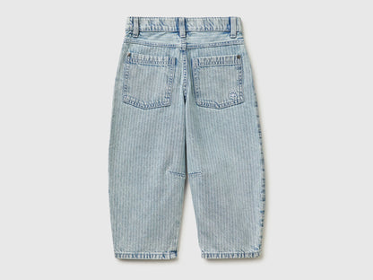 Benetton Sky Blue Boys Striped Balloon Fit Jeans SKU: 4PY3GE02Y_901 Image 02