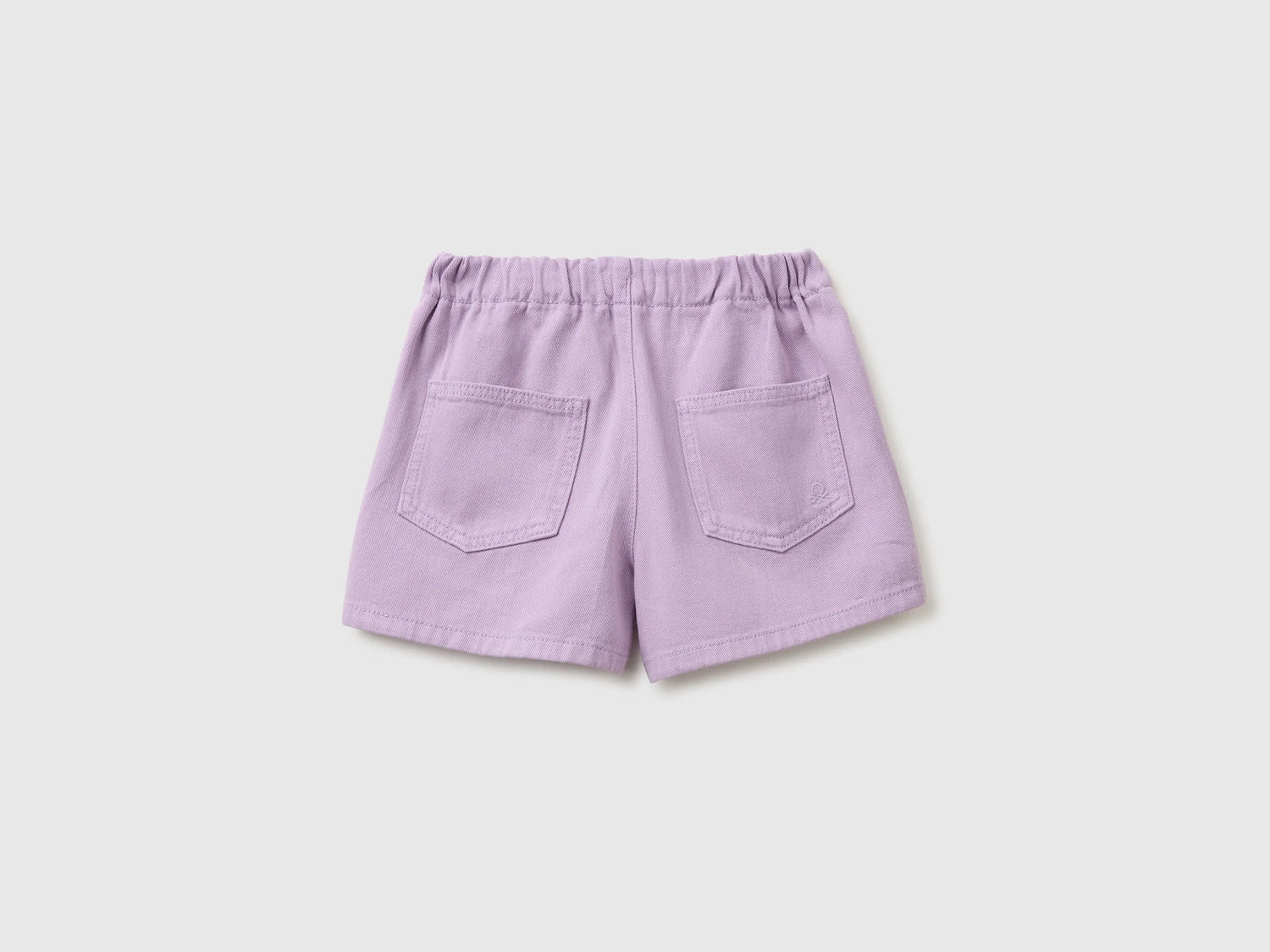 Benetton Purple Girls Pure Cotton Shorts SKU: 4PYAC904Y_8P5 Image 02