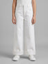 Benetton White Girls Wide-Fit Trousers with Cuffs SKU: 4PYACE04P_701 Image 00