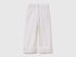 Benetton White Girls Wide-Fit Trousers with Cuffs SKU: 4PYACE04P_701 Image 01