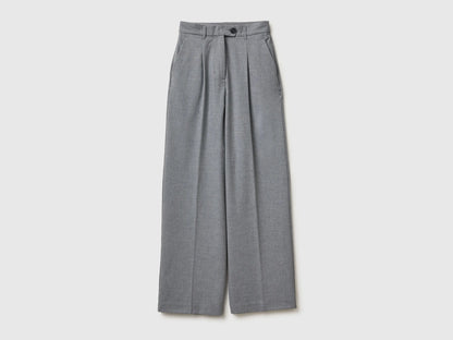 Benetton_Gray_Wide Flannel Trousers_4QIKDF0AC_907_05
