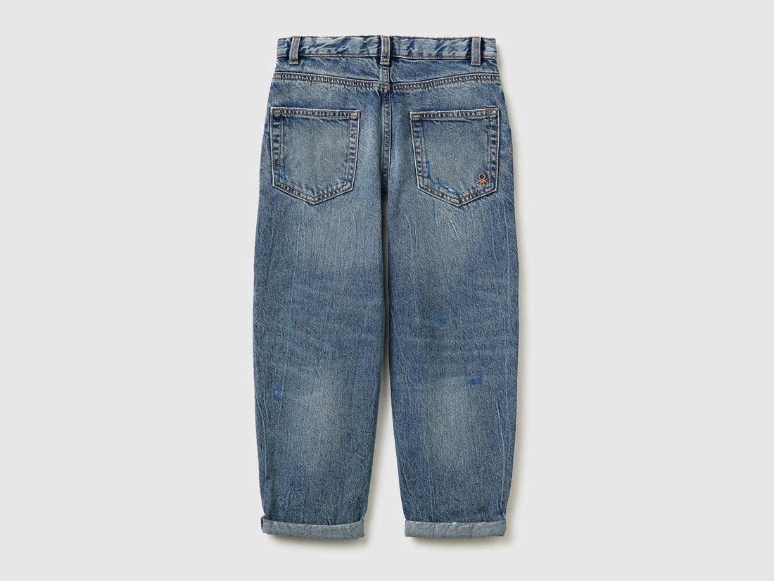 Benetton Blue Boys Balloon Fit Jeans SKU: 4R76CE04R_901 Image 02