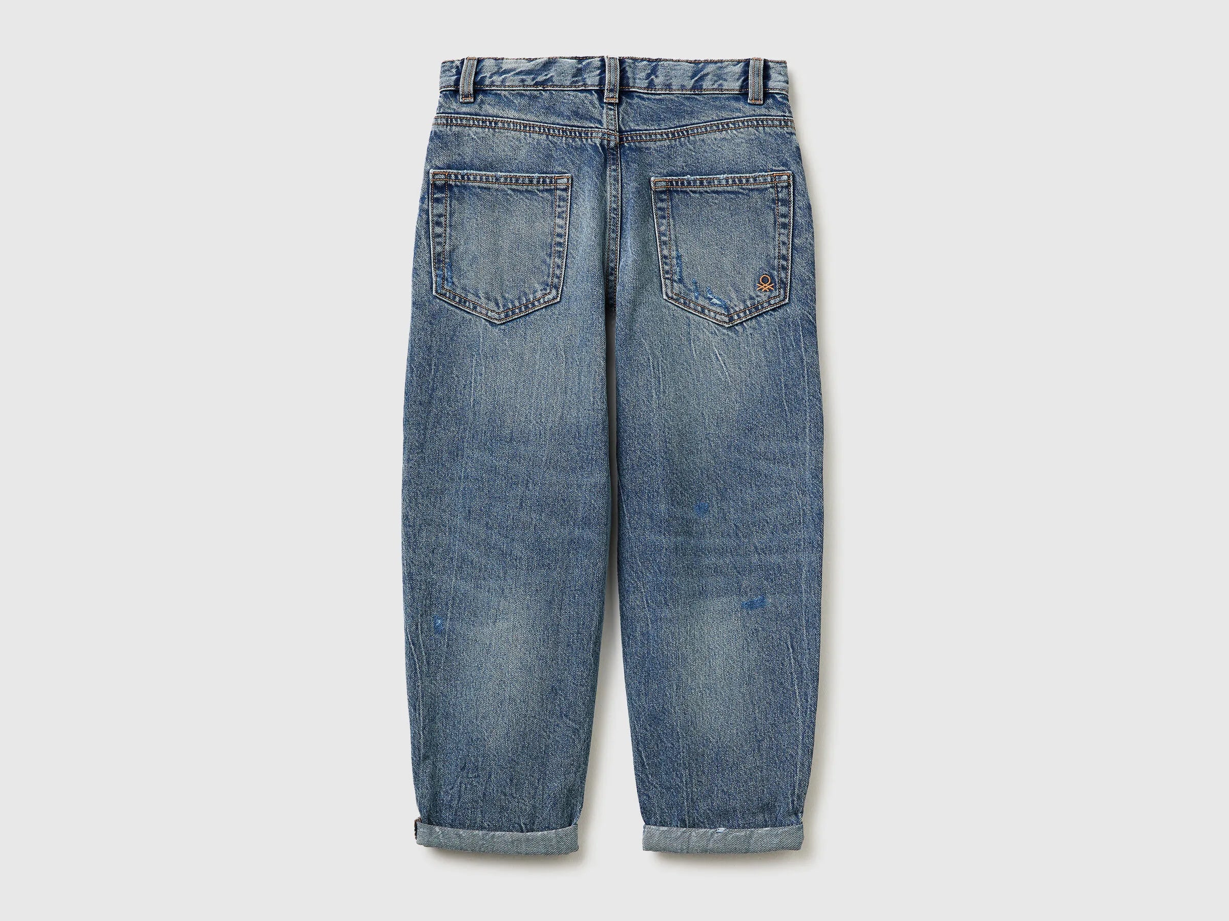 Benetton Blue Boys Balloon Fit Jeans SKU: 4R76CE04R_901 Image 02