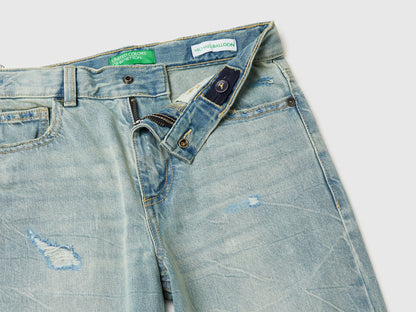 Benetton Light Blue Boys Balloon Fit Jeans SKU: 4R76CE04R_902 Image 03