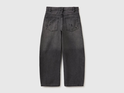 Benetton Black Boys Treated Balloon Fit Jeans SKU: 4R76CE04X_800 Image 02