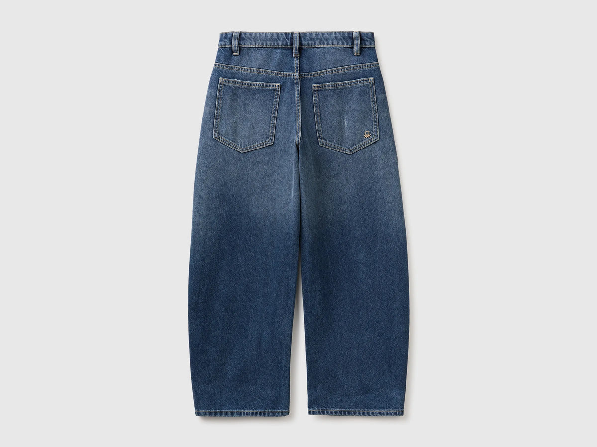 Benetton Blue Boys Treated Balloon Fit Jeans SKU: 4R76CE04X_901 Image 02