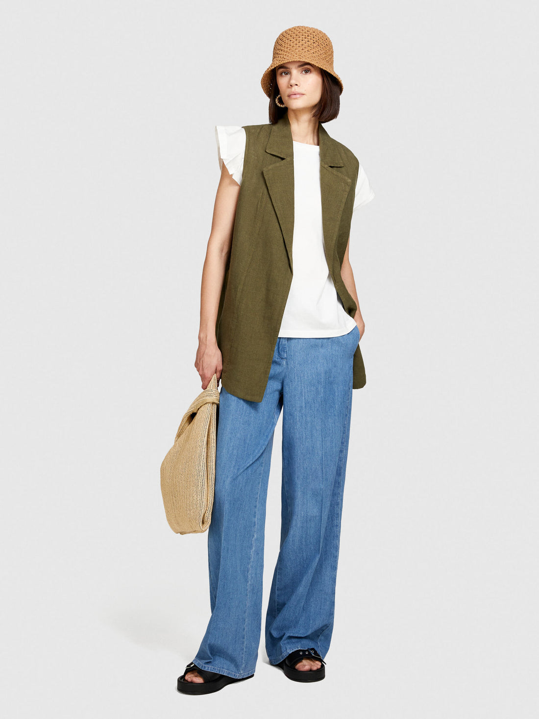 Palazzo Trousers In Chambray_4RFRLF05W_901_01