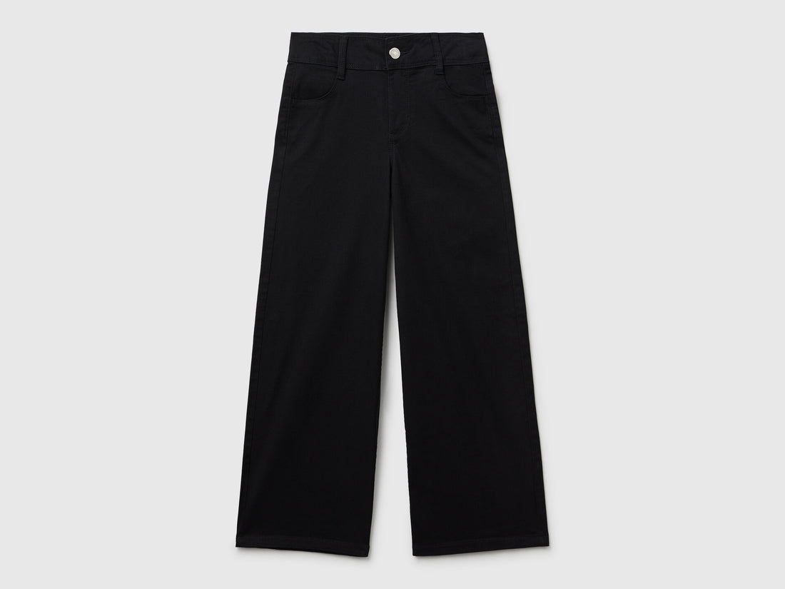 Benetton_Black_Wide Trousers in Stretch Cotton_4RHPCE04A_100_01