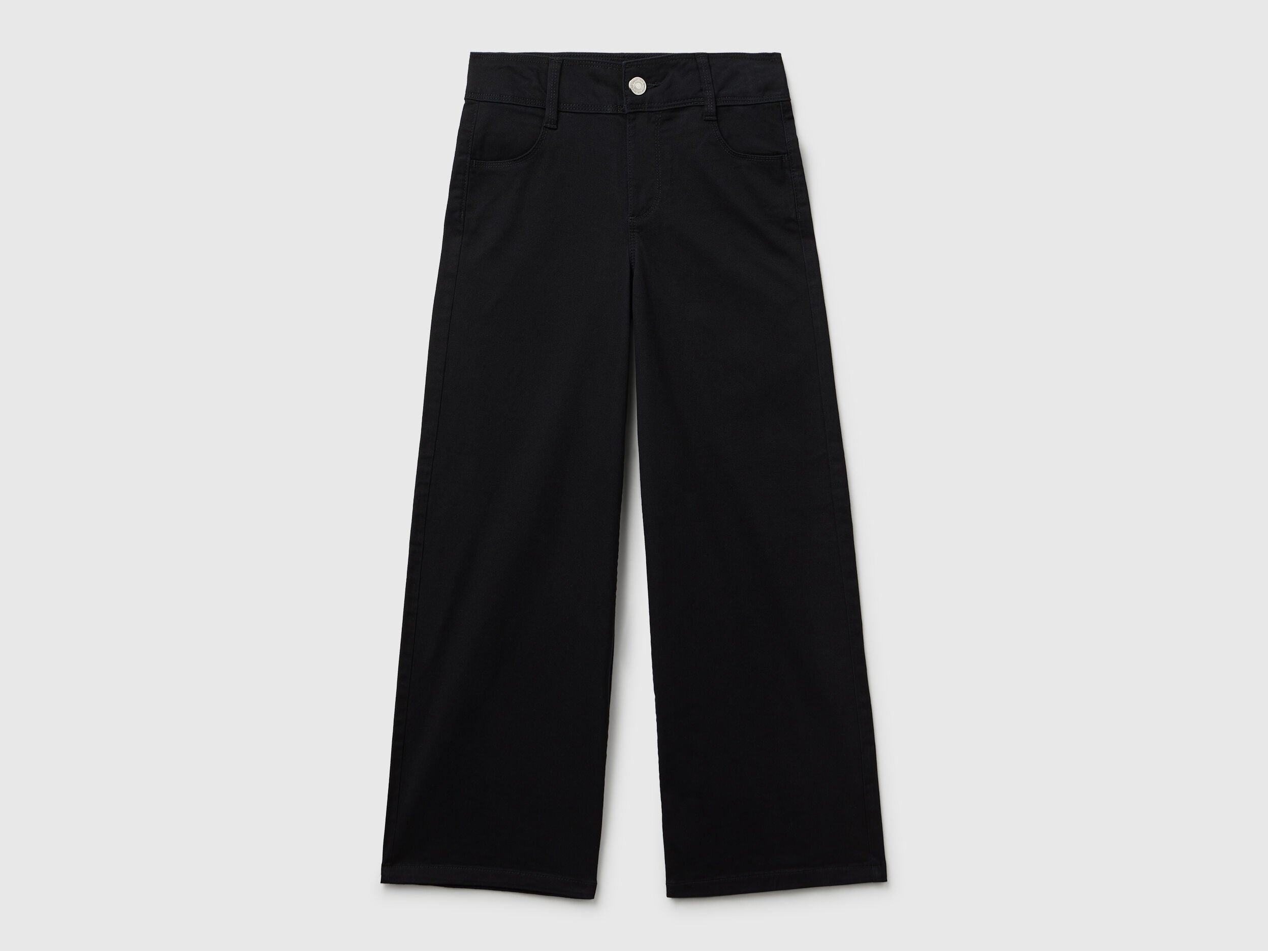 Benetton_Black_Wide Trousers in Stretch Cotton_4RHPCE04A_100_01