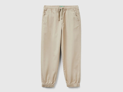 Benetton_Beige_Stretch Cotton Joggers with Drawstring_4RHPCF03L_39A_01