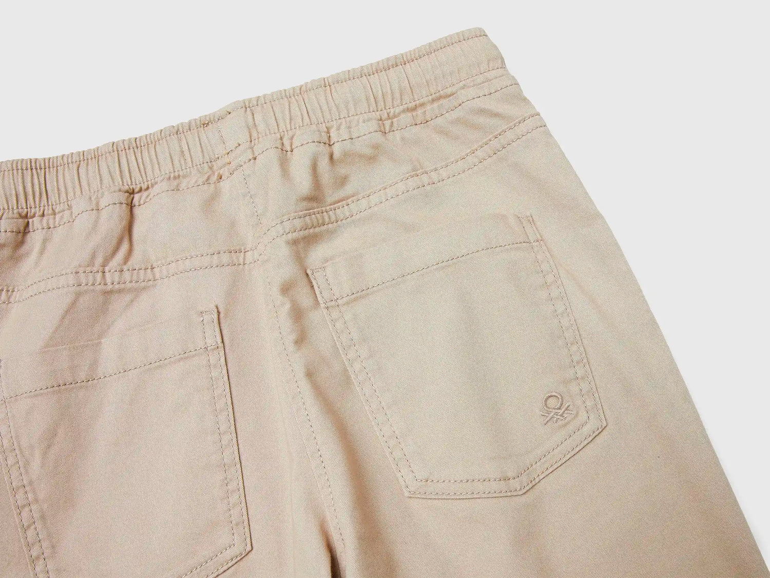 Benetton_Beige_Stretch Cotton Joggers with Drawstring_4RHPCF03L_39A_03