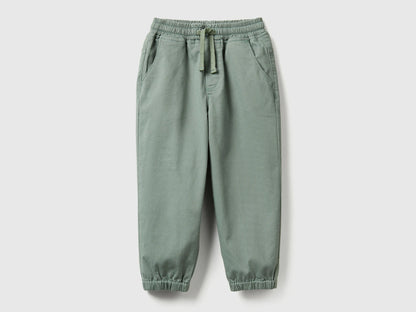 Benetton_Military Green_Stretch Cotton Joggers with Drawstring_4RHPGF021_075_01