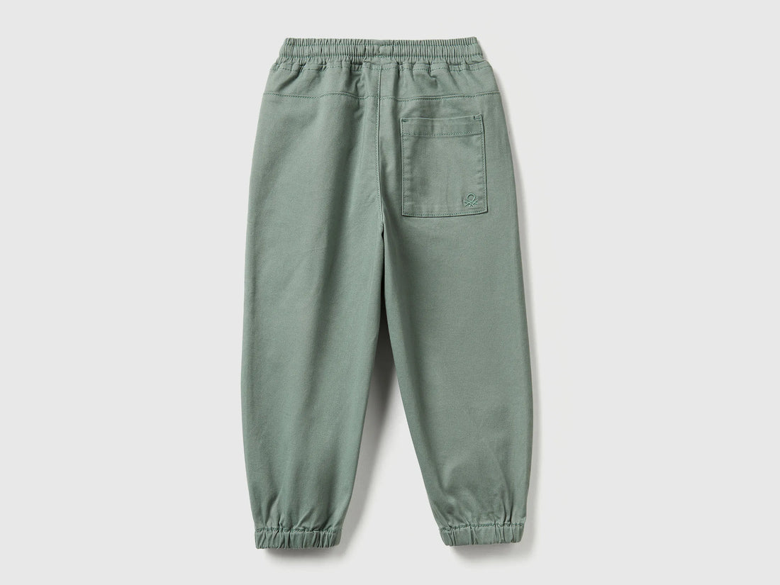 Benetton_Military Green_Stretch Cotton Joggers with Drawstring_4RHPGF021_075_02