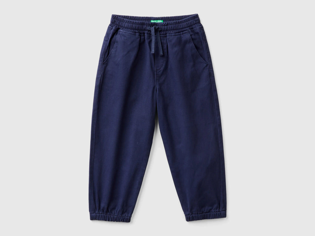 Benetton_Dark Blue_Stretch Cotton Joggers with Drawstring_4RHPGF021_252_01