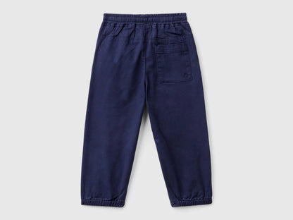 Benetton_Dark Blue_Stretch Cotton Joggers with Drawstring_4RHPGF021_252_02