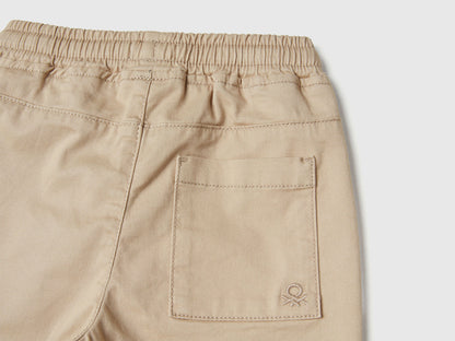 Benetton_Beige_Stretch Cotton Joggers with Drawstring_4RHPGF021_39A_03